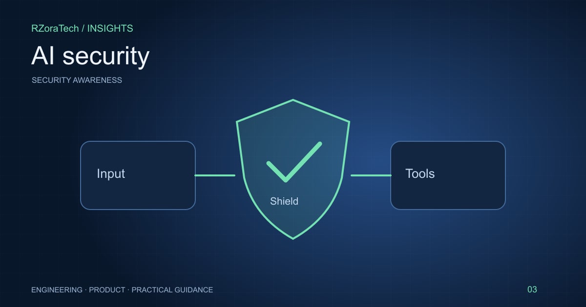 Shield illustration separating untrusted document input from an authorised tool action